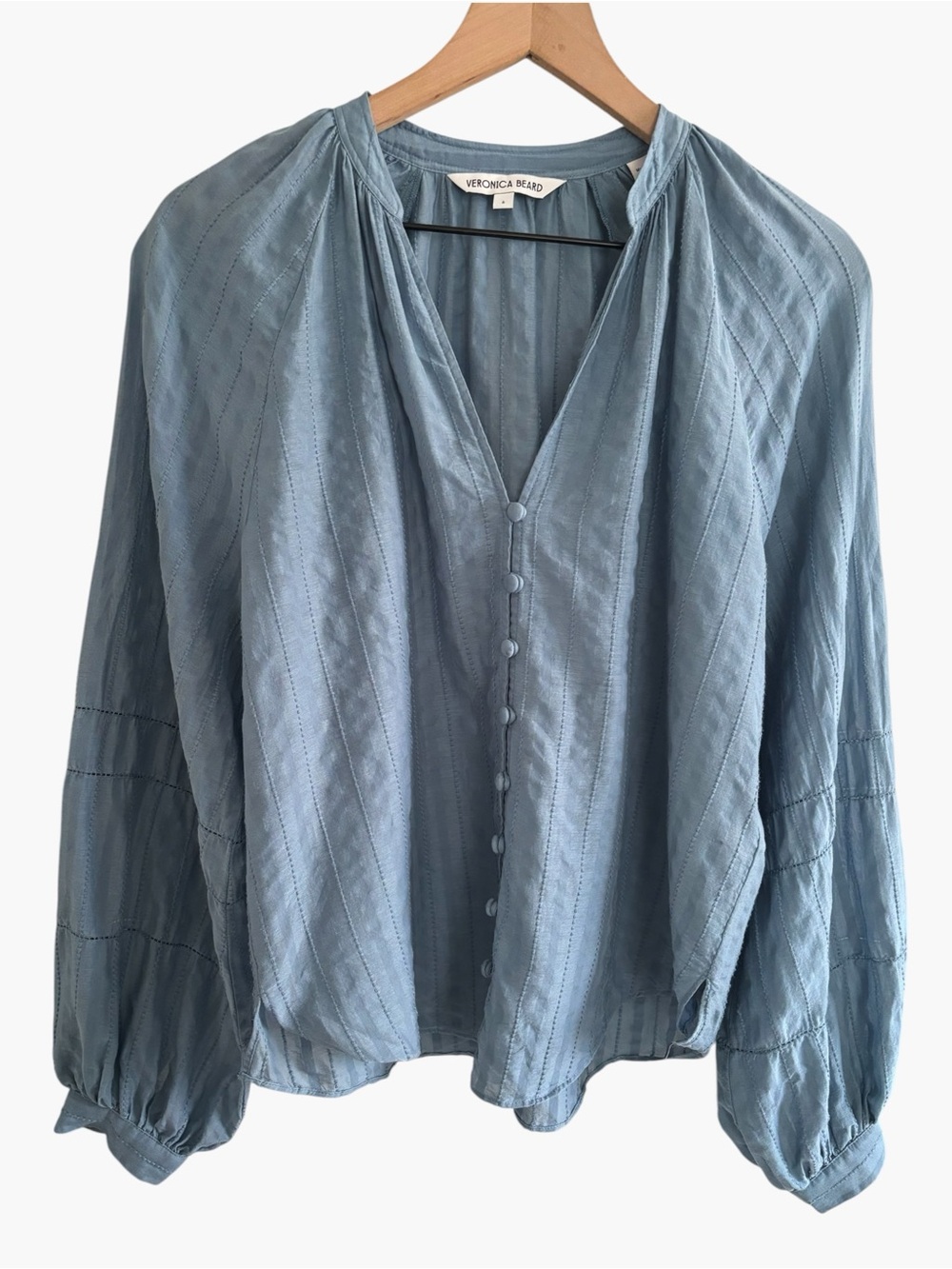 Veronica Beard Ailani Button Up Shirt Silk Blend Quiet Luxury Size 6 - Flaws